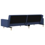 vidaXL Canapé-lit à 2 places avec deux oreillers bleu tissu
