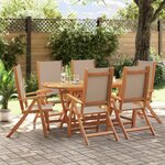 vidaXL Ensemble à manger de jardin 7Pièces bois d'acacia solide textilène