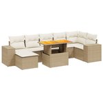 vidaXL Salon de jardin avec coussins 8 Pièces beige résine tressée