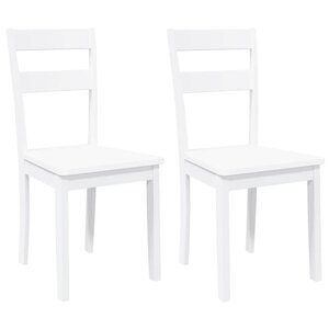 vidaXL Chaises à manger 2 Pièces blanc bois massif caoutchouc