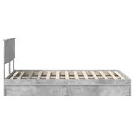 vidaXL Lit de Rangement Gris béton 135 x 190 cm Bois d'ingénierie