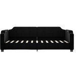 vidaXL Lit de jour avec gigogne et tiroirs noir 80x200 cm tissu