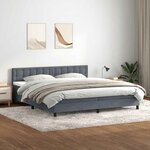 vidaXL Sommier à lattes de lit et matelas gris foncé 180x220cm velours