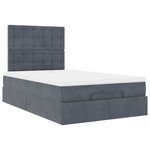 vidaXL Cadre de lit ottoman et matelas gris foncé 120x200 cm velours