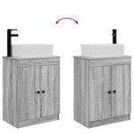vidaXL Meuble de salle de bain avec évier Sonoma gris 54 x 35 x 83 cm