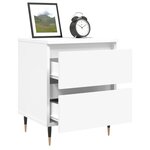 vidaXL Table de chevet Blanc 40x35x50 cm Bois d’ingénierie