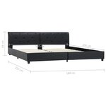 vidaXL Cadre de lit Noir Similicuir 180x200 cm