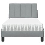 vidaXL Lit avec matelas Hanko gris clair 80x200 cm tissu