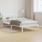 vidaXL Cadre de lit Blanc 210 x 80 cm Bois massif en pin