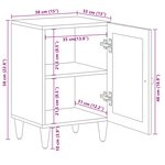 vidaXL Armoire de salle de bain avec stockage Naturel 38 x 33 x 58 cm