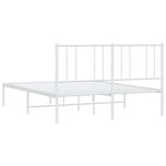 vidaXL Cadre de lit métal avec tête de lit blanc 150x200 cm
