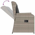 vidaXL Banc de jardin avec coussin 2 Pièces Gris clair Poly rotin