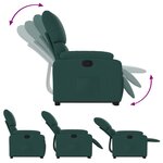 vidaXL Fauteuil inclinable vert foncé tissu