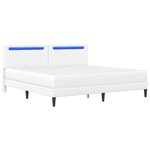 vidaXL Cadre de lit avec bandes LED Blanc 200 x 200 cm Simili cuir