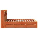 vidaXL Lit bibliothèque sans matelas cire marron 135x190 cm pin massif
