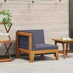 vidaXL Canapé d'angle sectionnel et coussins gris foncé Bois d'acacia
