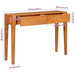 vidaXL Table console Marron 110 x 30 x 80 cm Bois d'Acacia Massif