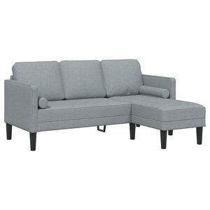 vidaXL Ensemble de Canapés Gris clair 173 x 131 x 67 cm tissu