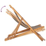 vidaXL Chaise de plage Taupe Bois de teck massif