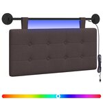 vidaXL Tête de lit suspendue Avec lumière LED Marron foncé Tissu