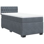 vidaXL Sommier à lattes de lit et matelas Gris foncé 90x190 cm Velours