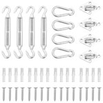 vidaXL Jeu d'accessoires de voile d'ombrage 12 Pièces Acier inoxydable