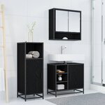 vidaXL Ensemble de mobilier de salle de bain 3 Pièces Chêne noir