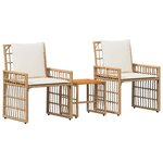 vidaXL Ensemble de meubles d'extérieur 3 pc Blanc Naturel et Crème