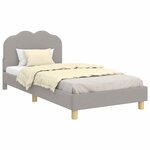 vidaXL Cadre de lit pour enfants avec tête de lit Gris clair 90x200 cm