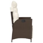 vidaXL Chaise inclinable de jardin repose-pied marron résine tressée