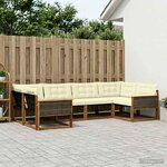 vidaXL Ensemble de canapés d'extérieur 6 pc Naturel et Crème