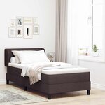 vidaXL Lit boxspring avec matelas Marron foncé 100 x 200 cm tissu