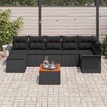 vidaXL Ensemble de canapé de jardin avec stockage 8 Pièces Noir polyrotin