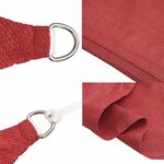 vidaXL Voile d'ombrage 160 g/m² Rouge 5x5x6 m PEHD
