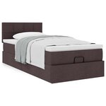 vidaXL Lit ottoman avec matelas marron foncé 90x200 cm tissu