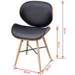 vidaXL Chaises à manger lot de 6 similicuir et bois courbé