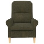 vidaXL Fauteuil Contemporain Vert armée Tissu  Bois Moyen Ergonomique