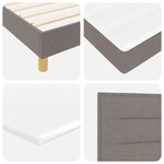 vidaXL Lit à ressort avec matelas taupe 180x200 cm en tissu