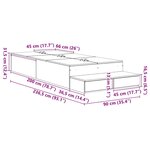 vidaXL Cadre de lit avec rangement Chêne fumé 90 cm Bois d'ingénierie