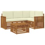 vidaXL Ensemble de canapés d'extérieur 5 pc Naturel et Crème Polyester