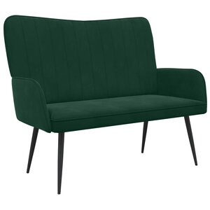 vidaXL Sofa 2 places Vert foncé 115 x 61 x 87 cm Velours