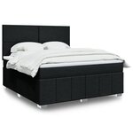 vidaXL Sommier à lattes de lit avec matelas Noir 180x200 cm Tissu