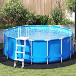 vidaXL Tissu de fond de piscine noir Ø 244 cm  tissu non tissé rond.