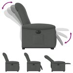 vidaXL Fauteuil inclinable électrique gris foncé tissu