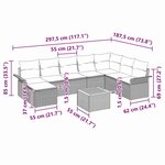 vidaXL Ensemble de canapé de jardin 9 Pièces Beige  Gris clair