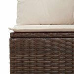 vidaXL Canapé de jardin avec coussin Marron Poly rotin