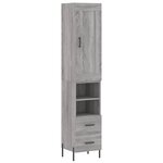 vidaXL Buffet haut Sonoma gris 34 5x34x180 cm Bois d'ingénierie