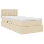 vidaXL Lit avec rangement et matelas avec stockage Crème 100 x 200 cm