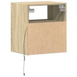 vidaXL Tables de chevet murales avec lumières LED 2 Pièces chêne sonoma