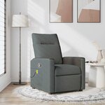 vidaXL Fauteuil de massage inclinable Gris foncé Tissu